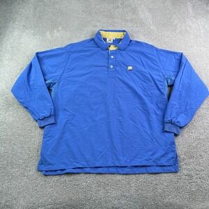 Solumbra Polo Shirt Mens Medium Blue Long Sleeve Sun Protective Outdoor Fishing